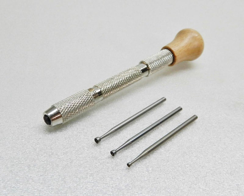JTS Wire Rounder Pin Vise Swivel Wooden Head Vise with Set of 3 Bur Size 1.2, 1.5, 1.8mm - Image 5